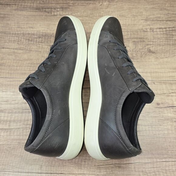 Ecco Soft 7 Men's Size 11-11.5 Gray Leather Casual Comfort Shoes - Picture 6 of 9